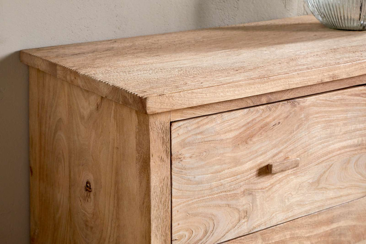 Nkuku Vivan Grooved Chest of Drawers Natural