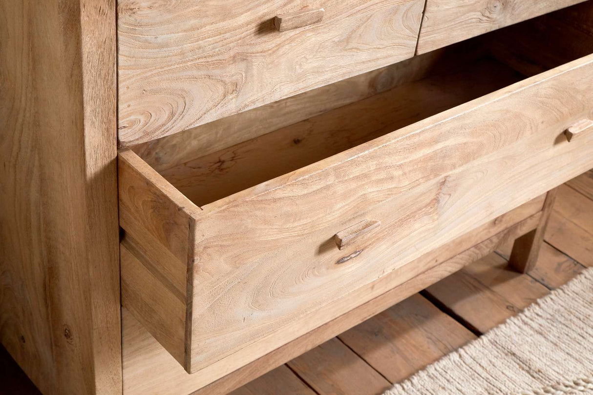 Nkuku Vivan Grooved Chest of Drawers Natural