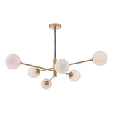 Dar Vignette 6 Light Pendant Aged Brass and Confetti Glass –  from Amos Lighting + Home