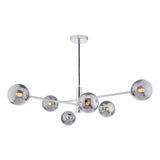 Dar Vignette 6 Light Pendant Polished Chrome & Smoked Glass –  from Amos Lighting + Home