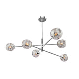 Dar Vignette 6 Light Pendant Polished Chrome With Closed Organic Smoked Glass
