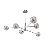 Dar Vignette 6 Light Pendant Polished Chrome With Closed Organic Smoked Glass