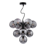 Dar Vine 10 Light Pendant Matt Black and Smoked Glass