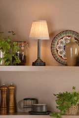 Dar Virgil Rechargeable Table Lamp Matt Black Base Only LED