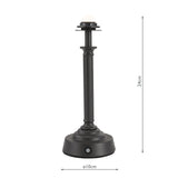 Dar Virgil Rechargeable Table Lamp Matt Black Base Only LED