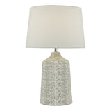 Dar Vondra Table Lamp White and Grey with Linen Shade –  from Amos Lighting + Home