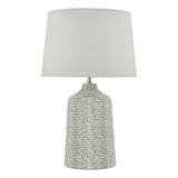 Dar Vondra Table Lamp White and Grey with Linen Shade –  from Amos Lighting + Home