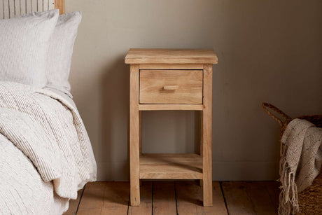 Nkuku Vivan Grooved Bedside Table Natural