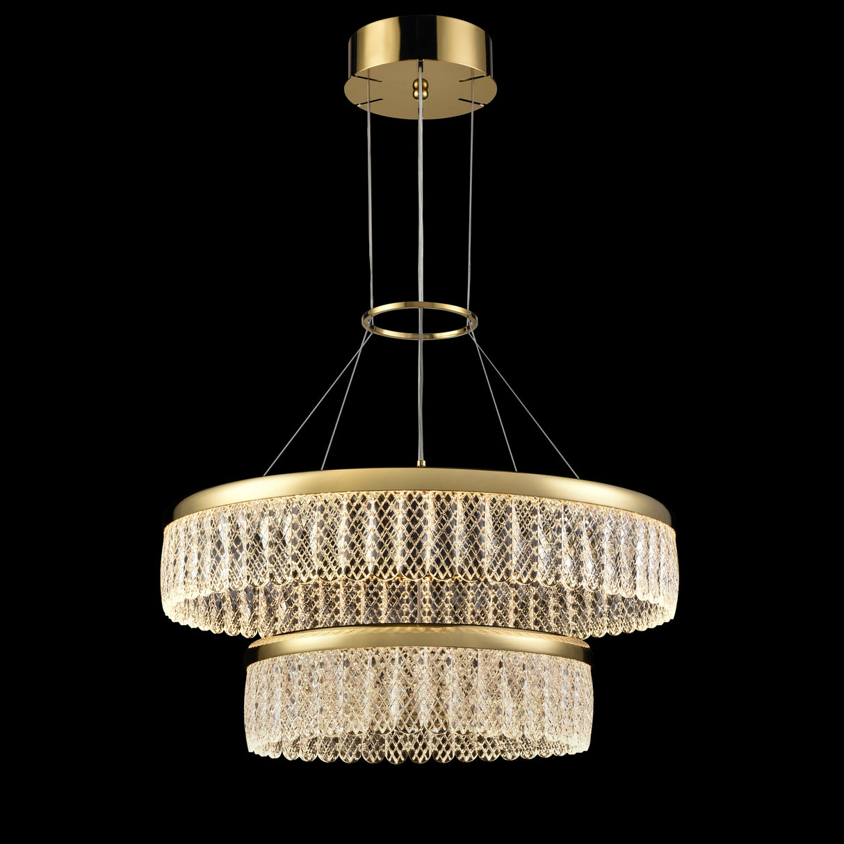 Franklite Victoria Double Tier LED Pendant Chandelier 60cm