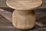 Nkuku Vivan Grooved Wood Side Table Natural