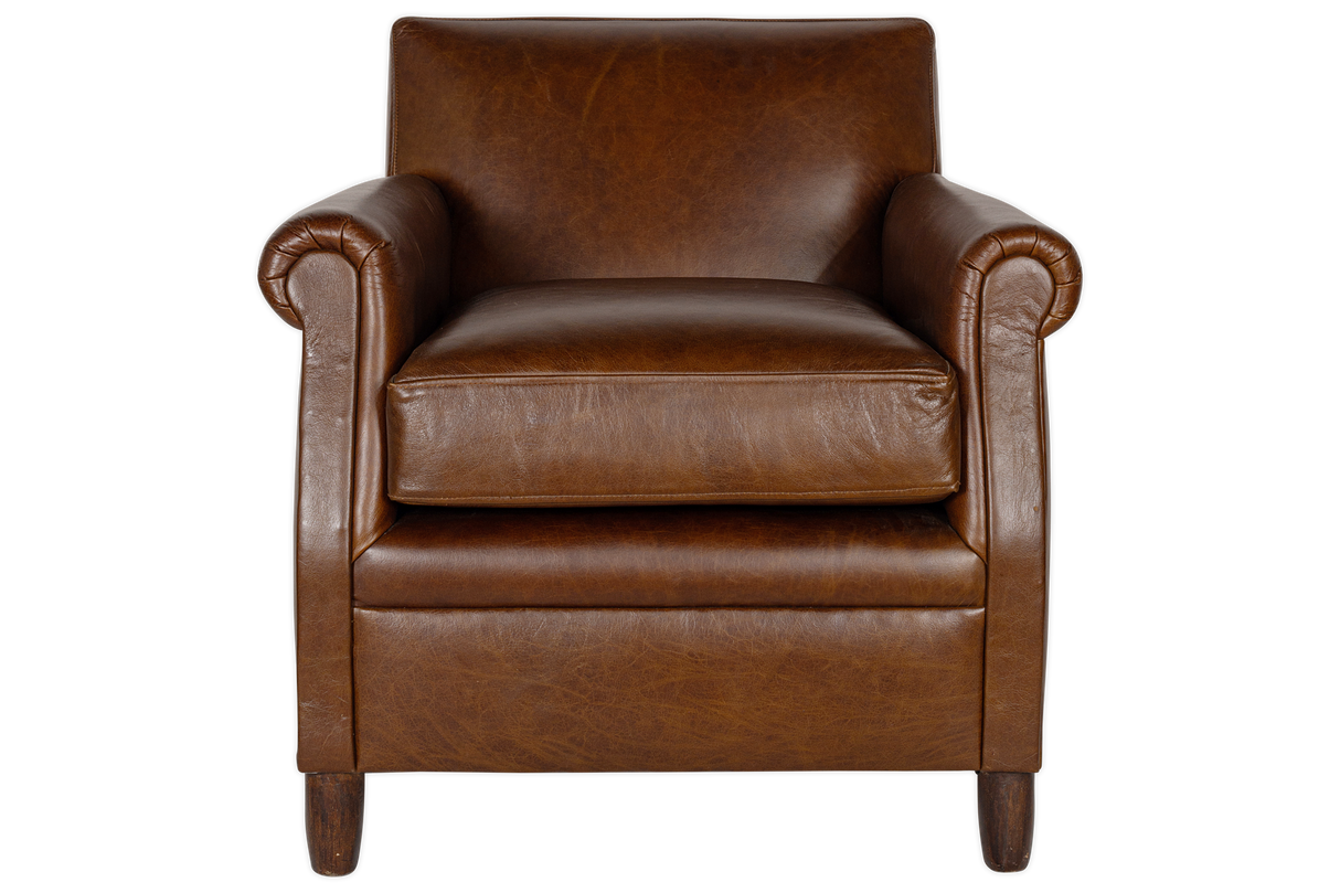 Nkuku Knada Leather Armchair Chocolate Brown