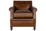 Nkuku Knada Leather Armchair Chocolate Brown