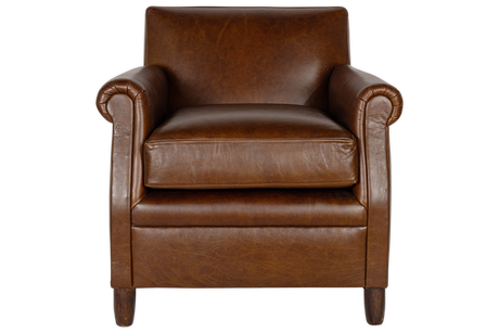 Nkuku Knada Leather Armchair Chocolate Brown