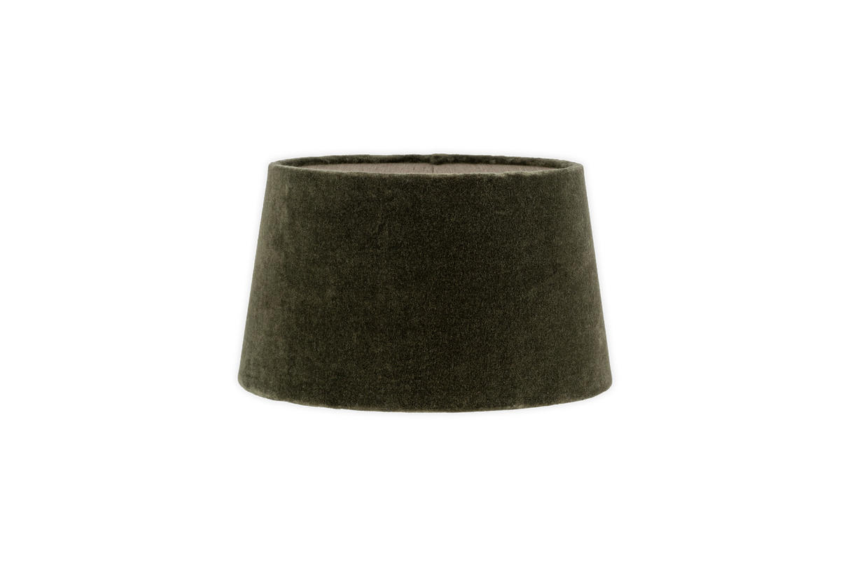 Nkuku Mendai Velvet & Linen Lampshade Moss Green Medium