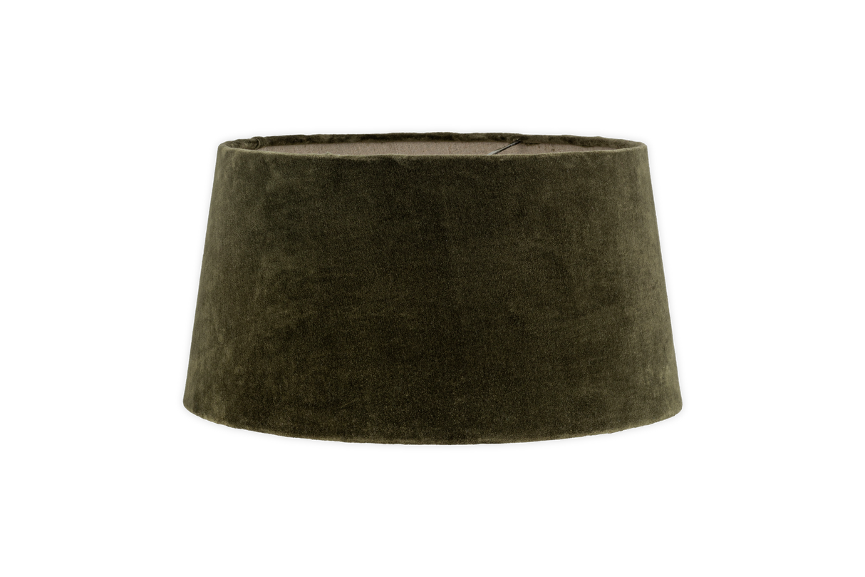Nkuku Mendai Velvet & Linen Lampshade Moss Green Large