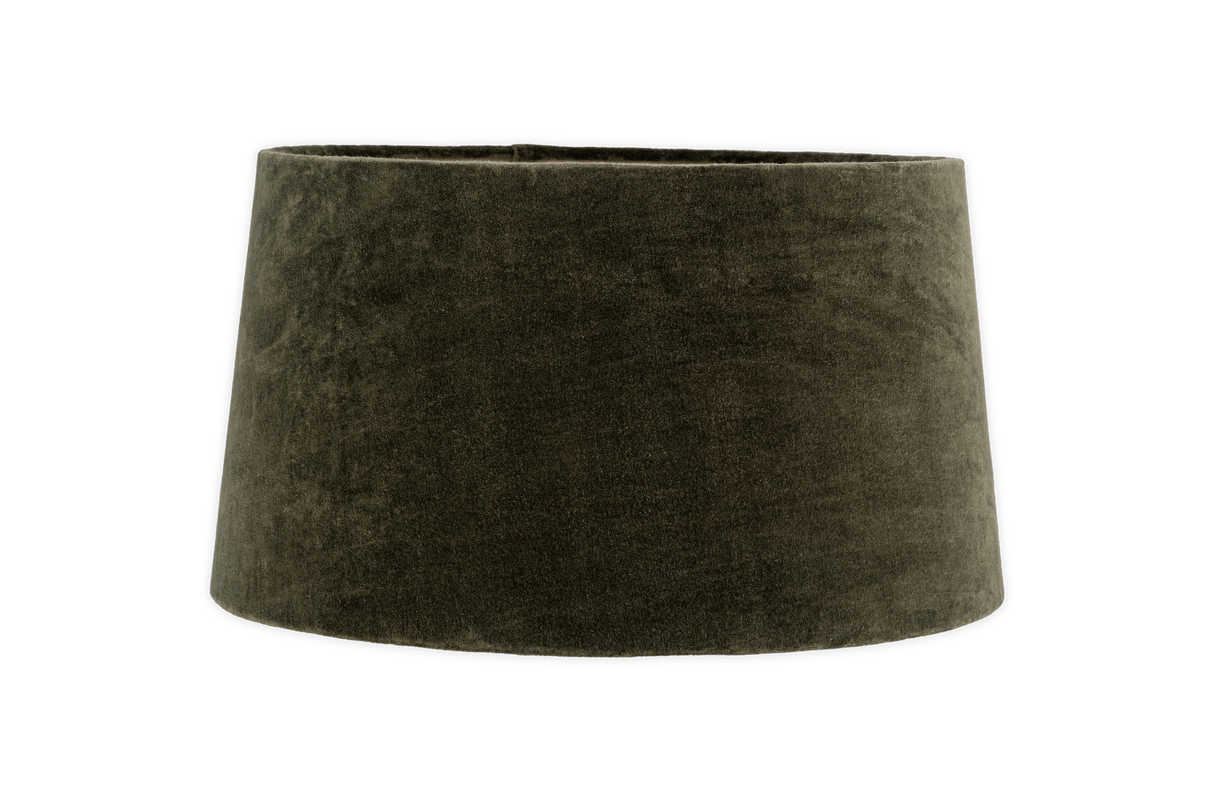 Nkuku Mendai Velvet & Linen Lampshade Moss Green Extra Large
