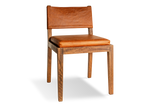 Nkuku Kusa Mango Wood & Leather Dining Chair Aged Tan