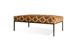 Nkuku Valin Upholstered Ottoman Rust