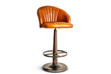 Nkuku Lal Leather Swivel Counter Chair Aged Tan