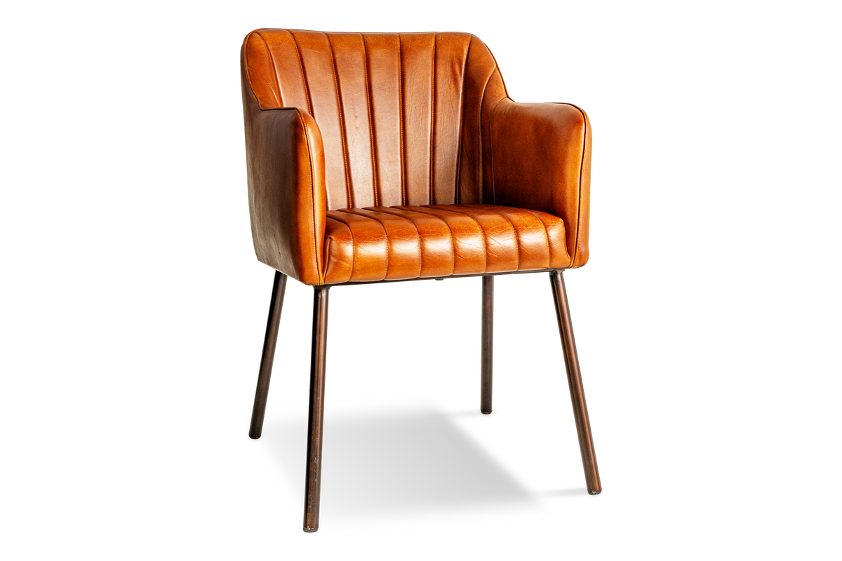 Nkuku Lal Leather Armchair Aged Tan