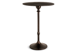 Nkuku Lahar Cast Metal Tall Side Table Aged Black