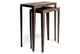 Nkuku Jagan Cast Metal Nest of 2 Side Tables Aged Black