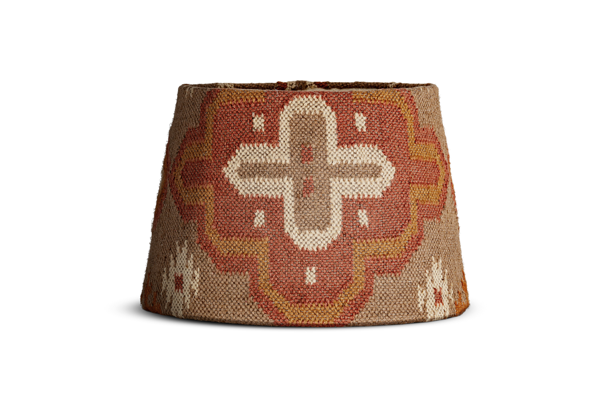 Nkuku Yatra Jute Kilim Lampshade Rust & Natural Large
