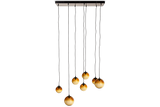 Nkuku Jerami Recycled Glass Linear Statement Chandelier Caramel