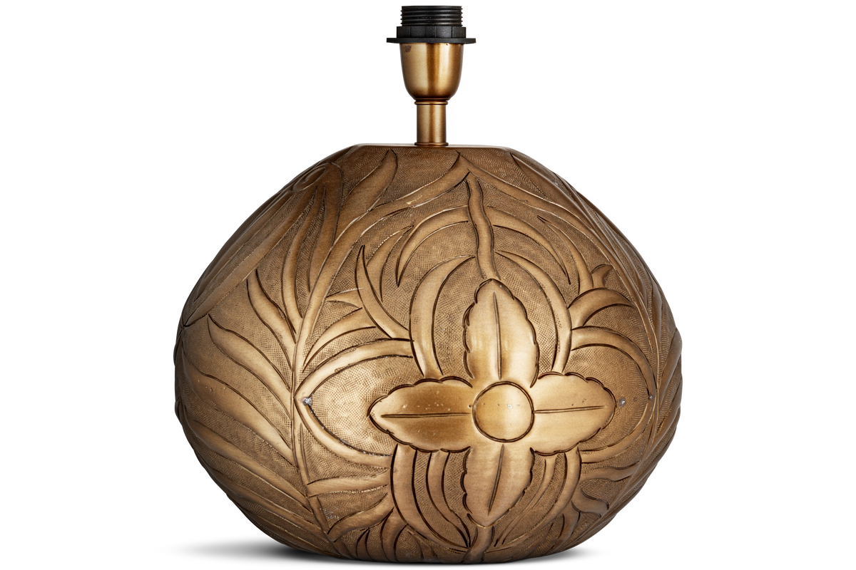 Nkuku Purana Etched Table Lamp Base Brass