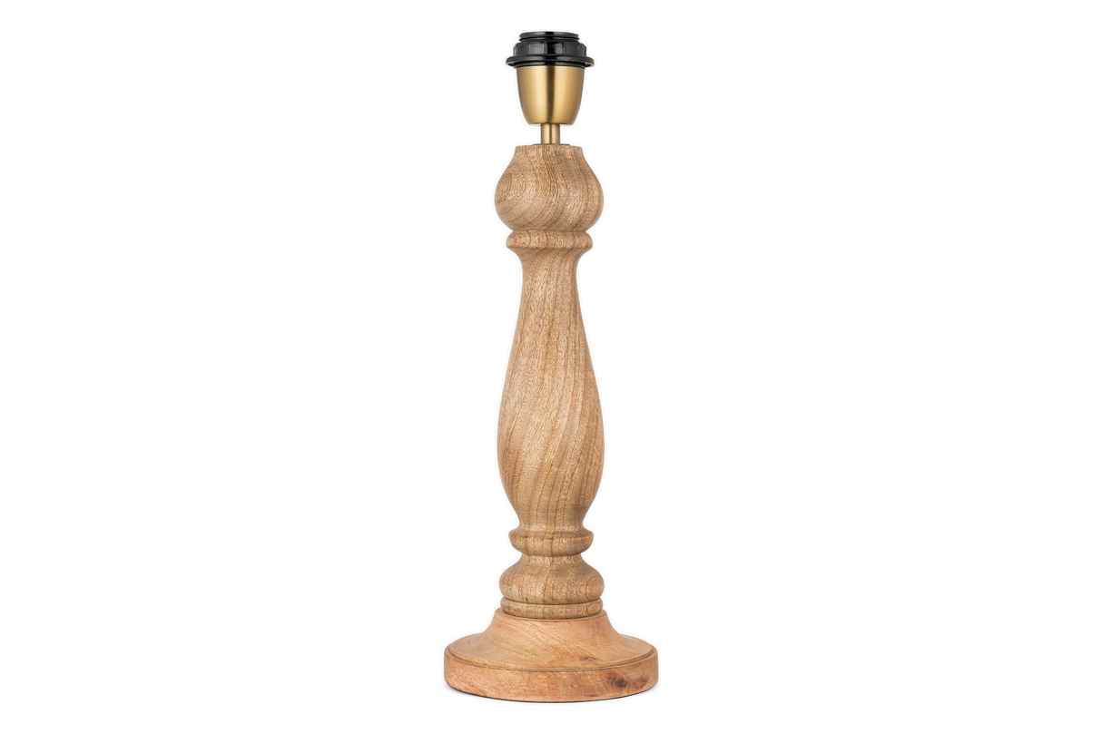 Nkuku Usha Classic Wooden Table Lamp Large