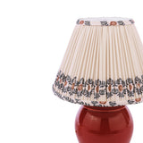 Joules Wentworth Table Lamp Red Ceramic and Matt Antique Brass With Shade