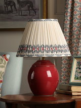 Joules Wentworth Table Lamp Red Ceramic and Matt Antique Brass With Shade