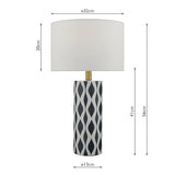 Dar Weylin Blue & White Table Lamp with Shade –  from Amos Lighting + Home