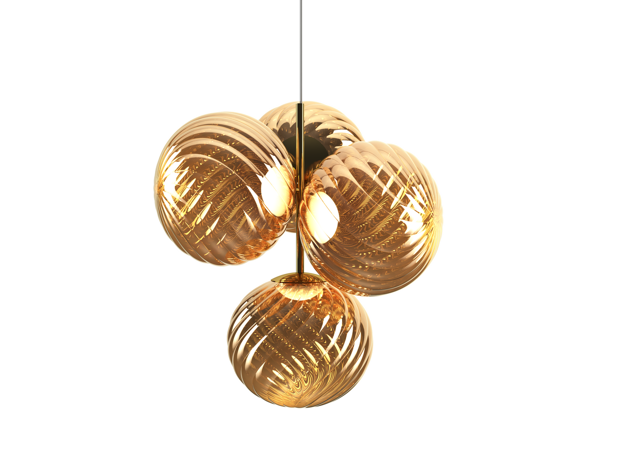 Tom Dixon Whirl Chandelier Small Gold LED