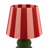 Joules Whitby Rattan Table Lamp Matt Green With Pink Shade