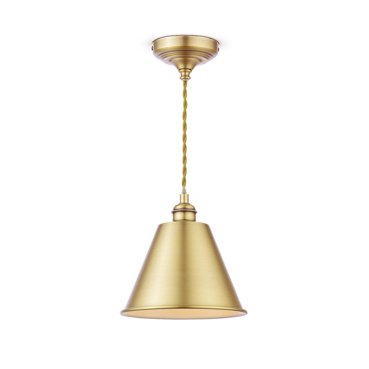 Joules Wollaton Pendant Matt Antique Brass and Matt White