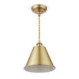 Joules Wollaton Pendant Matt Antique Brass and Matt White