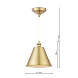 Joules Wollaton Pendant Matt Antique Brass and Matt White