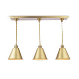 Joules Wollaton 3 Light Bar Pendant Matt Antique Brass and Matt White