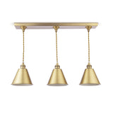 Joules Wollaton 3 Light Bar Pendant Matt Antique Brass and Matt White