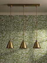 Joules Wollaton 3 Light Bar Pendant Matt Antique Brass and Matt White