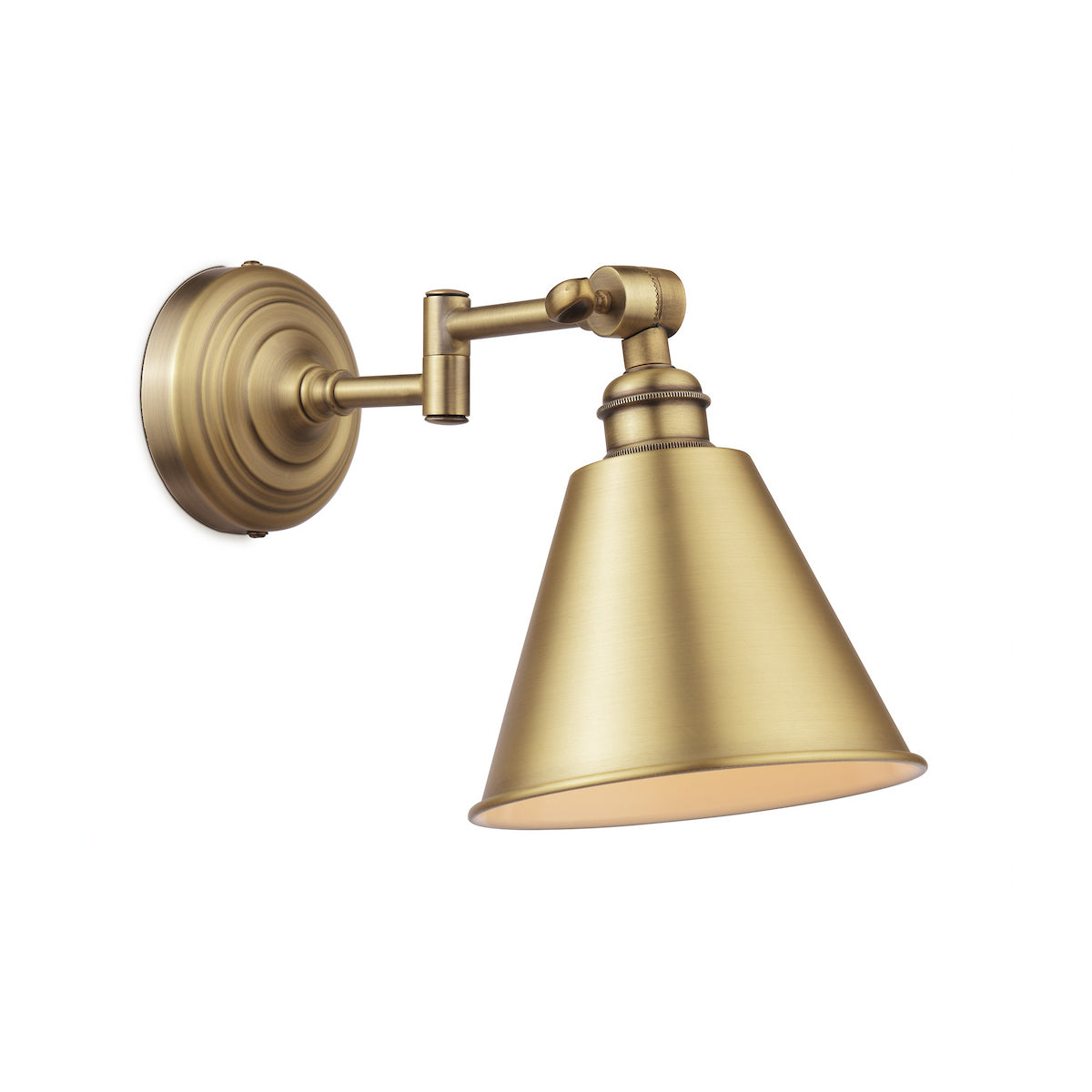 Joules Wollaton Single Spotlight Matt Antique Brass and Matt White