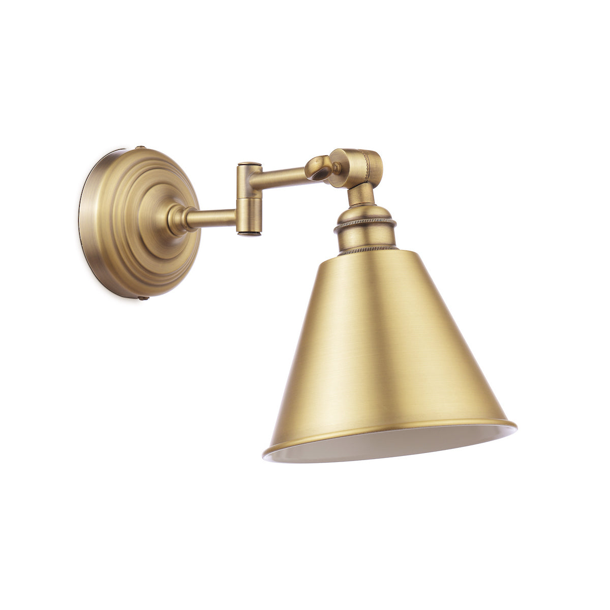Joules Wollaton Single Spotlight Matt Antique Brass and Matt White