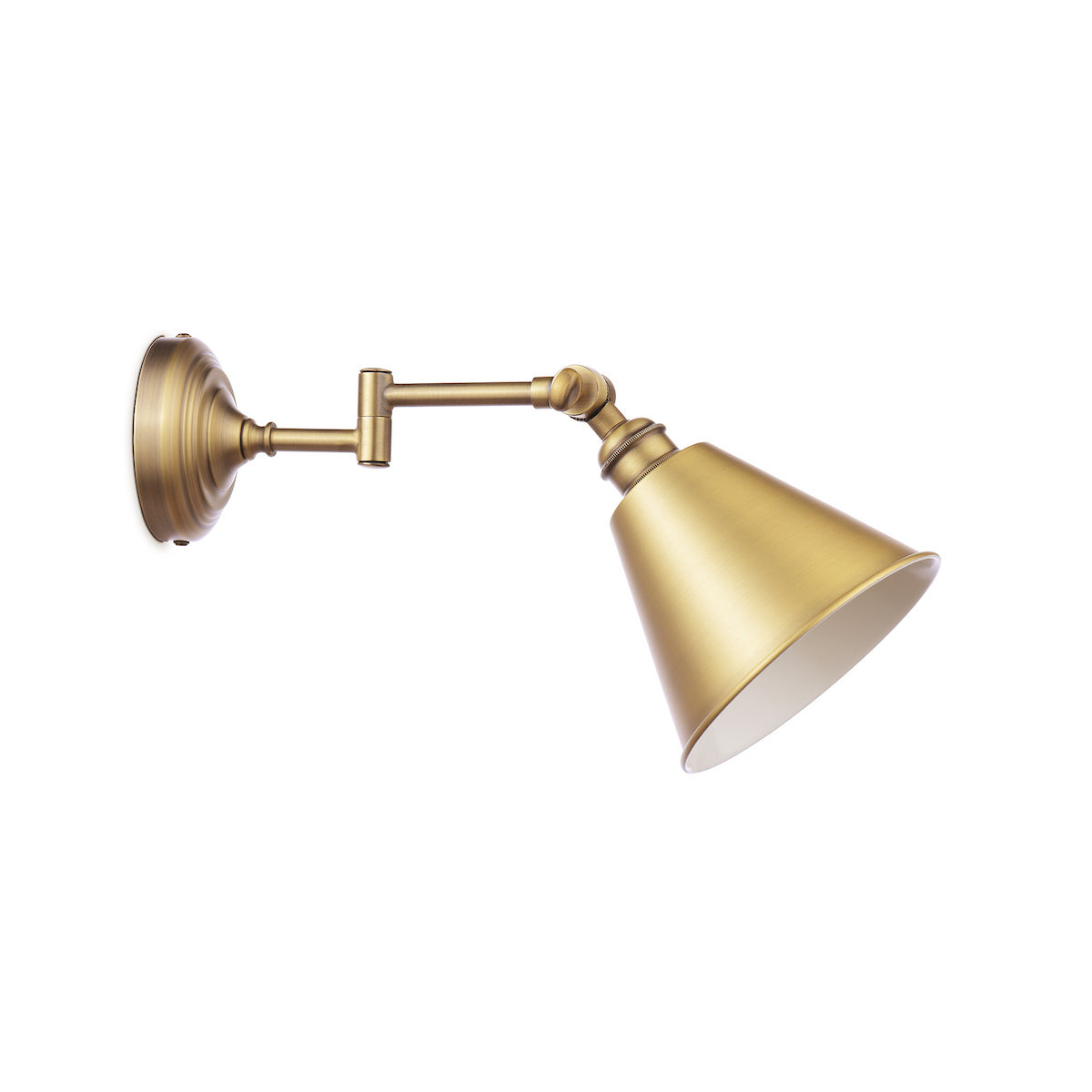 Joules Wollaton Single Spotlight Matt Antique Brass and Matt White