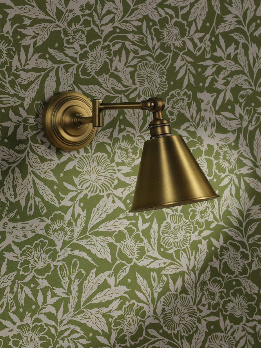 Joules Wollaton Single Spotlight Matt Antique Brass and Matt White