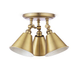 Joules Wollaton 3 Light Plate Spotlight Matt Antique Brass and Matt White