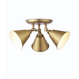 Joules Wollaton 3 Light Plate Spotlight Matt Antique Brass and Matt White
