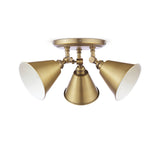 Joules Wollaton 3 Light Plate Spotlight Matt Antique Brass and Matt White