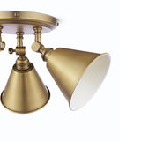 Joules Wollaton 3 Light Plate Spotlight Matt Antique Brass and Matt White