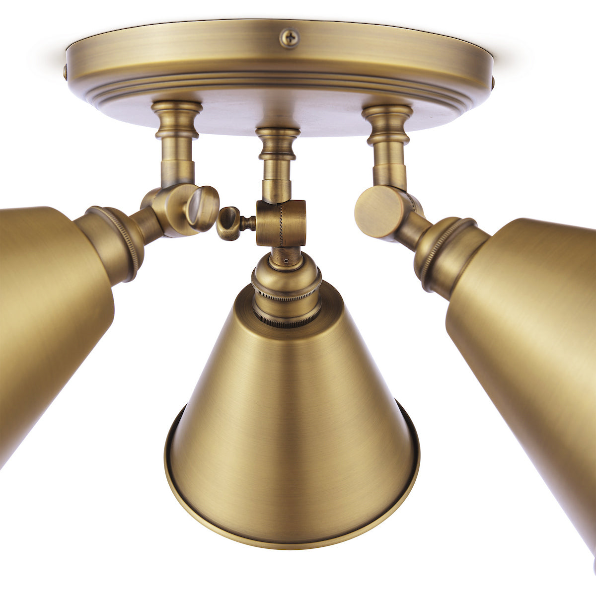 Joules Wollaton 3 Light Plate Spotlight Matt Antique Brass and Matt White